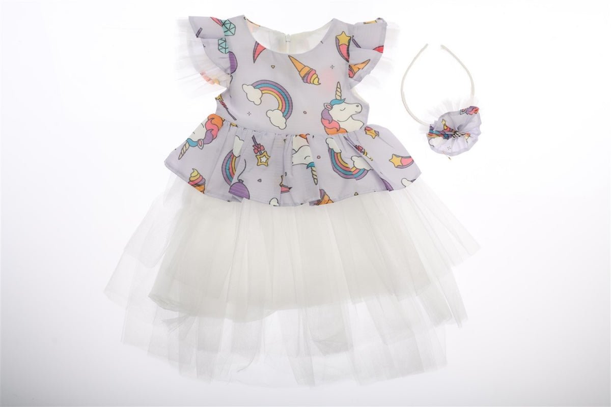 Kjole Unicorn & Hårbøyle 2-5 år - Familie4Ever