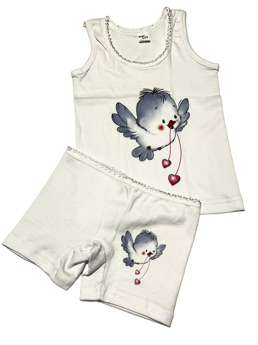 Sett - Singlet & Underbukse Fugl 1-6 år - Familie4Ever