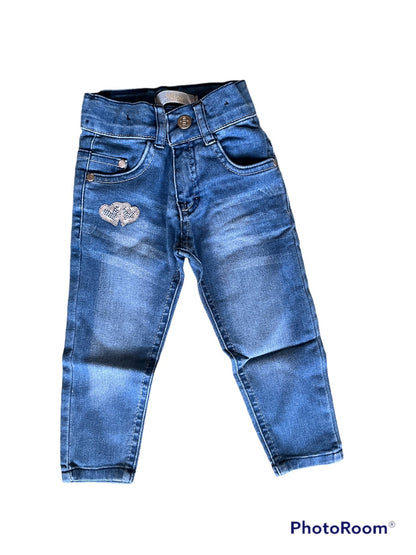 Jeans Hjerte Jente 3-7 år - Familie4Ever