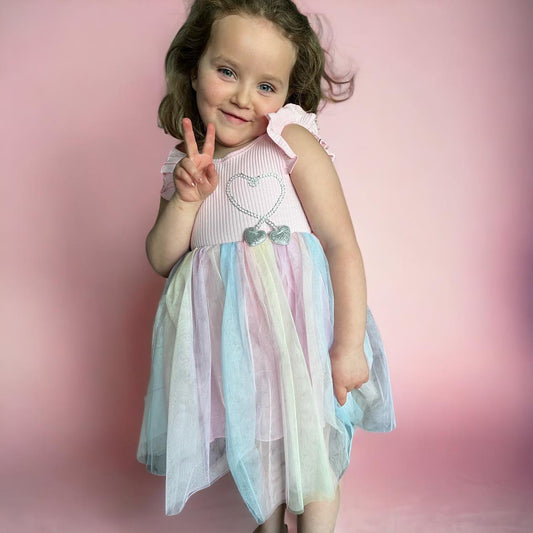 Kjole Prinsesse Regnbue 4-7 år - Familie4Ever