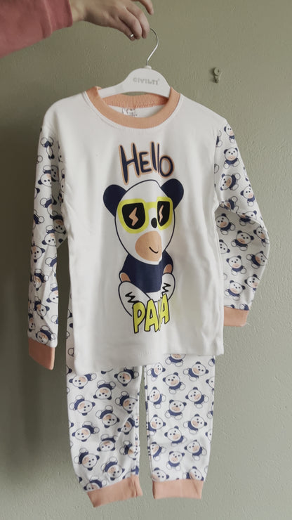 Set - Pajamas Hello Panda 7-9 years